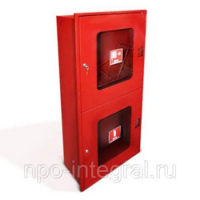 Встроенный открытый пожарный шкаф ШПК-320 ВОБ красный
